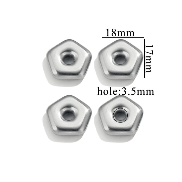 Stainless Steel Love Five-pointed Star Big Hole Hexagonal Separator Bead Titanium Steel DIY Jewelry Necklace