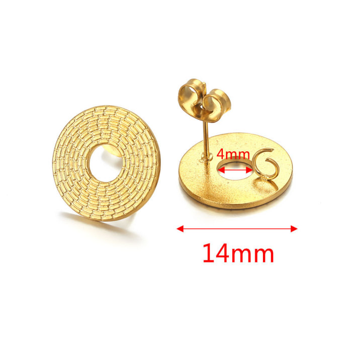 Stainless Steel Braided Thread Earrings Titanium Steel DIY Round Gold-plated Ear Accessories