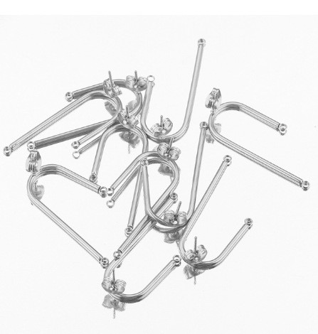 U Shaped Earrings Stainless Steel DIY Handmade Stud Earring Accessory