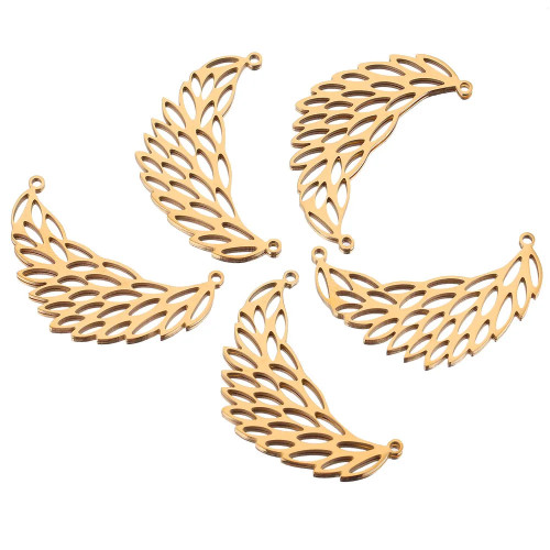 Stainless Steel Charms for Jewelry Making Wing Pendant Mini Charm Bracelet DIY Accessories