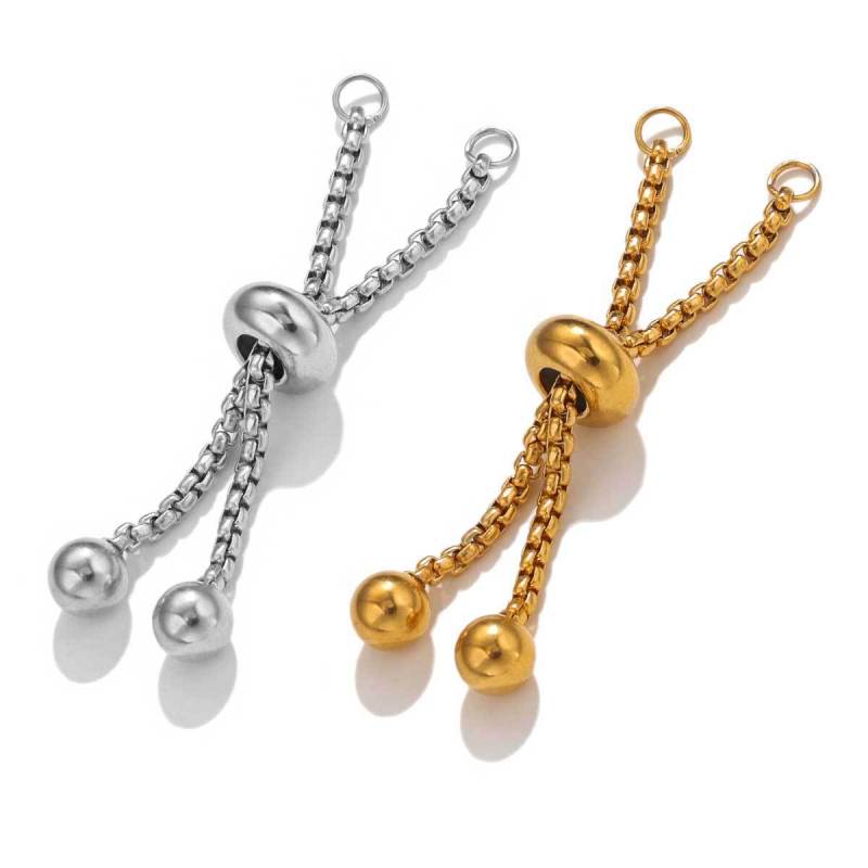 Stainless Steel Bracelet Chain Gold Color Adjustable Slider Chain Connector for DIY Jewelry Making