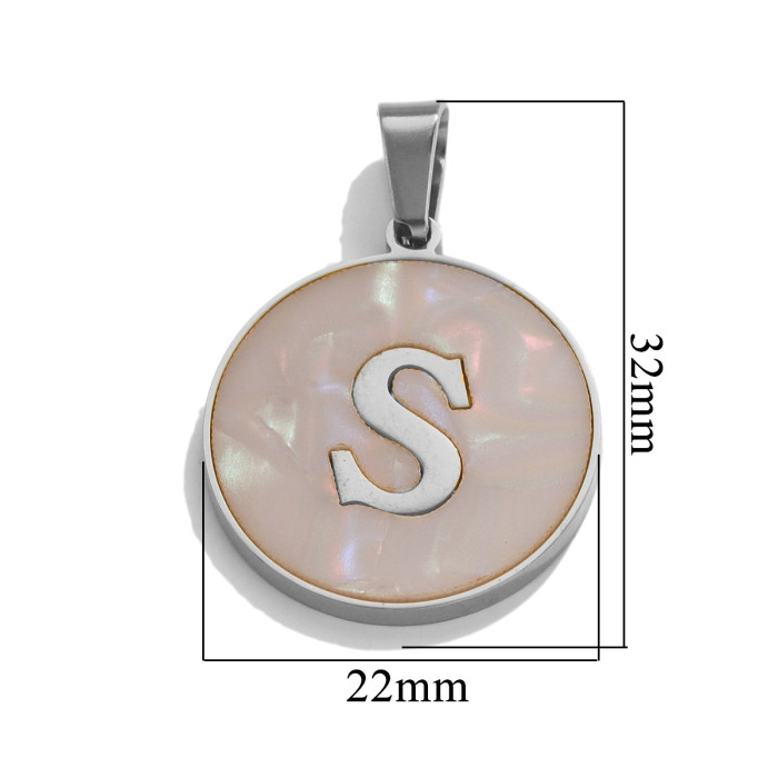 Stainless Steel Shell Material Oval Letters Charms for DIY Jewelry Making Necklace Pendants Accessories Earrings Findings