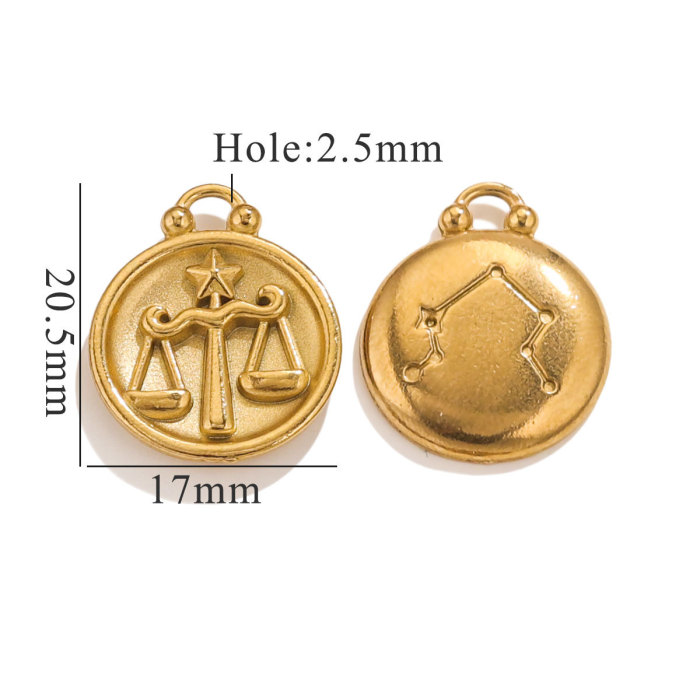 18K Gold Plated Stainless Steel Minimalist 12 Constellations Series DIY Accessories Woman's Waterproof Bijoux Delicat...