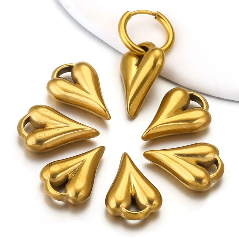 Stainless Steel Love Earrings Accessories Pendant DIY Jewelry Bracelet Necklace Heart Pendant Accessories Wholesale