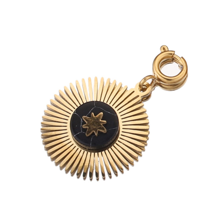 Stainless Steel Natural Stone Charm Pendant Accessories DIY Jewelry Women's Necklaces Supplies