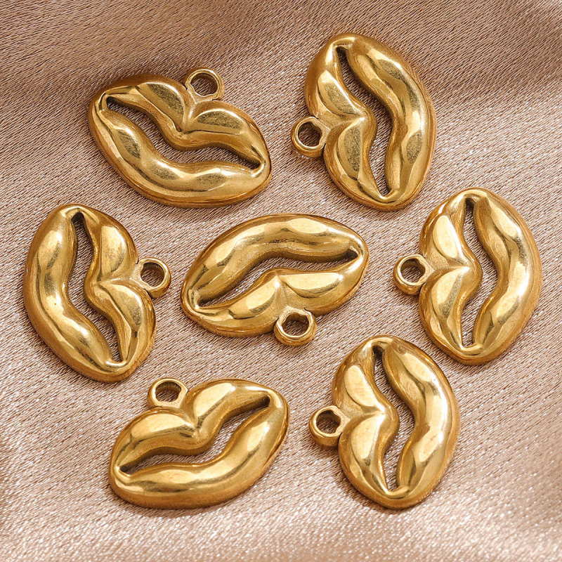 DIY Punk Style Necklace Accessories Personality Lip Hollow Pendant Stainless Steel Jewelry