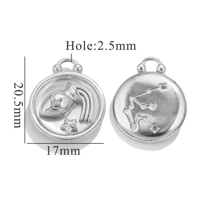 18K Gold Plated Stainless Steel Minimalist 12 Constellations Series DIY Accessories Woman's Waterproof Bijoux Delicat...