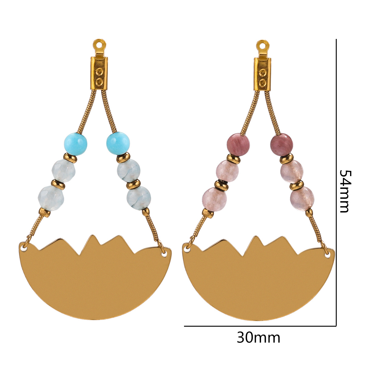 Stainless Steel Bohemian Triangle Lotus Earrings Pendant Accessories Diy Earrings Jewelry 216045179871