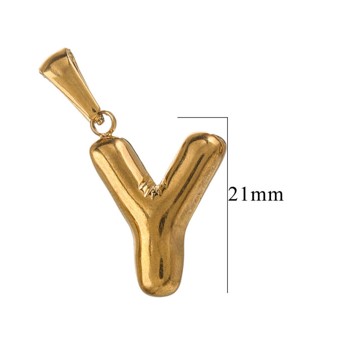 Mini Bubble 26 Letter Pendant Tarnish Free Stainless Steel Charms 18K Gold Plated Keychain Accessories for Jewelry, N...