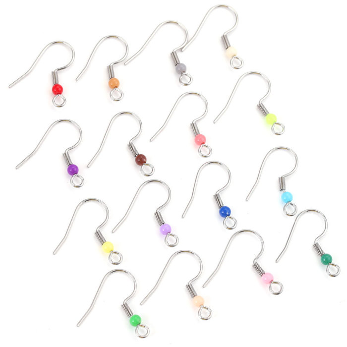 DIY Accessories Stainless Steel with Bead Ear Hook Earring Accessories Wholesale
