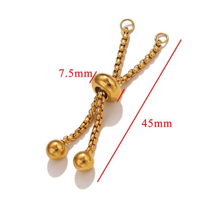 Stainless Steel Bracelet Chain Gold Color Adjustable Slider Chain Connector for DIY Jewelry Making, Necklaces