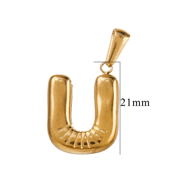 Mini Bubble 26 Letter Pendant Tarnish Free Stainless Steel Charms 18K Gold Plated Keychain Accessories for Jewelry, N...