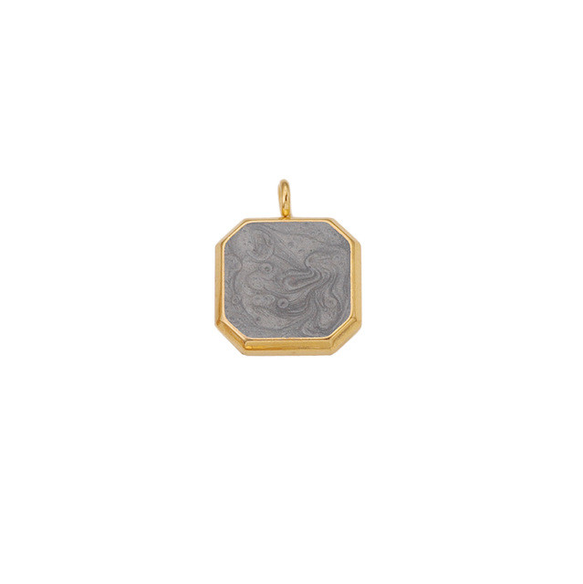 Stainless Steel Colorful Pendant Square Pendant DIY Earrings Necklace Handmade Jewelry Accessories