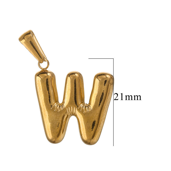 Mini Bubble 26 Letter Pendant Tarnish Free Stainless Steel Charms 18K Gold Plated Keychain Accessories for Jewelry, N...