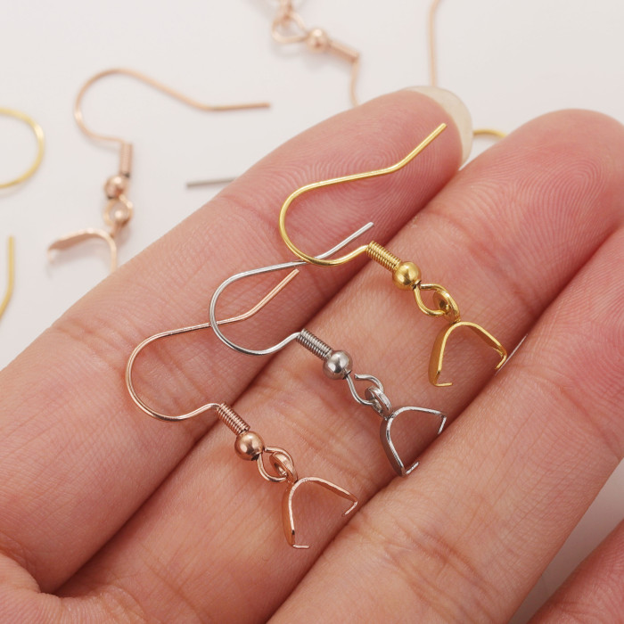 Titanium Steel Pendant Earrings Lug Clamp DIY Jewelry Handmade Accessories Wholesale