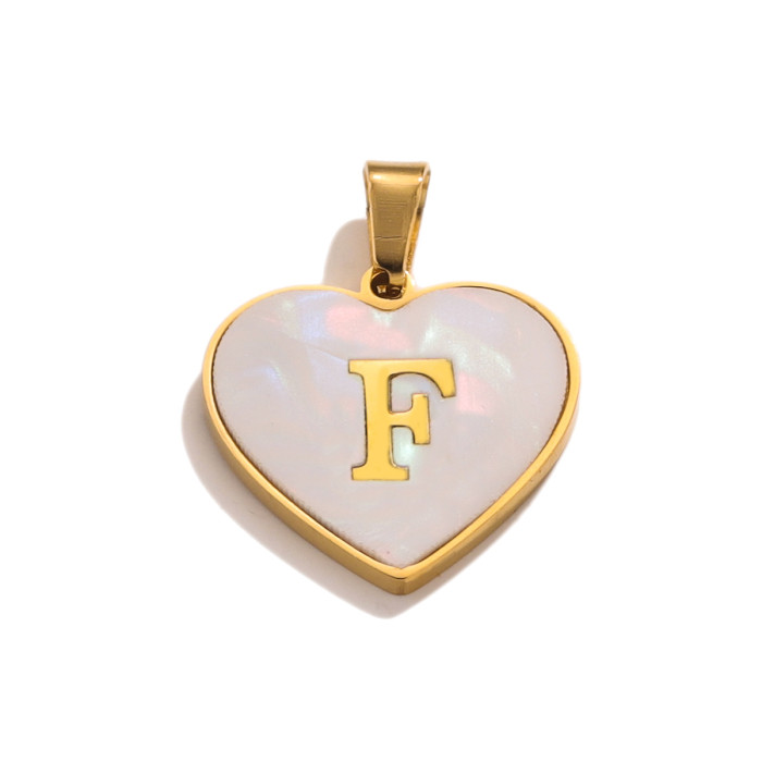 Stainless Steel Heart Pendant 26 Letter Pendant DIY Handmade Necklace Accessories