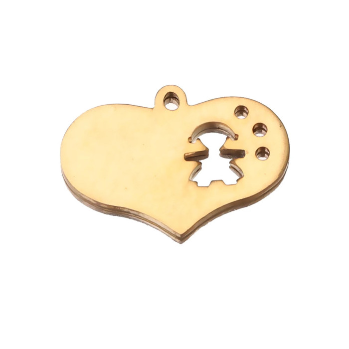 Stainless Steel Love Boy Girl Couple Pendant DIY Necklace Earrings Pendant Wholesale