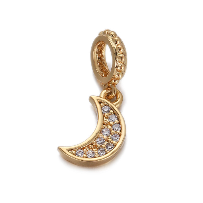 Stylish Chic Customizable Hypoallergenic Moon Star Flower Pendant Drip Oil Bracelet Necklace Earrings DIY Accessories