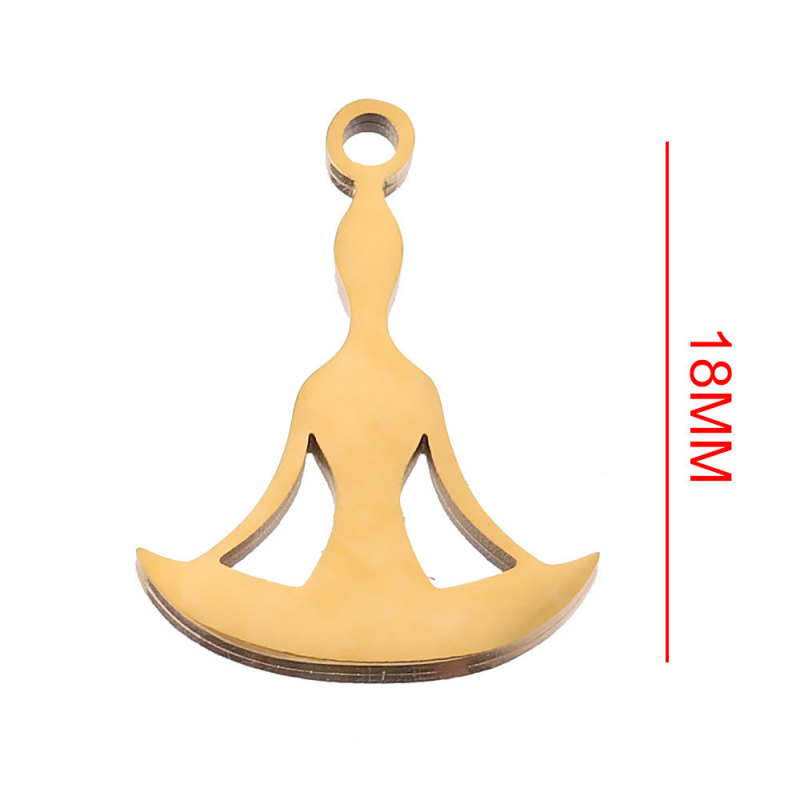 Yoga Tag DIY Titanium Steel Charm Pendant Stainless Steel Connector Jewelry