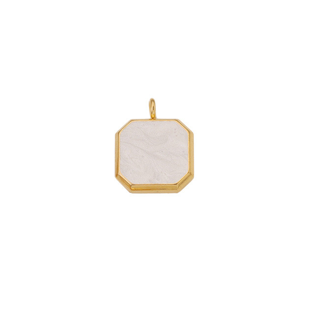 Stainless Steel Colorful Pendant Square Pendant DIY Earrings Necklace Handmade Jewelry Accessories