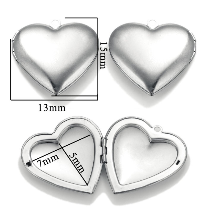 Stainless Steel Love Box Pendant Retro Relief Pattern Pendant DIY Creative Necklace Jewelry Accessory