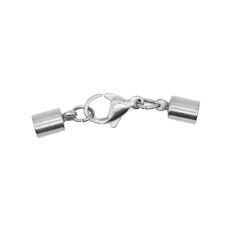 Stainless Steel End Lobster Claw Clasps Caps Extended Chain Jump Rings Jewelry Connector
