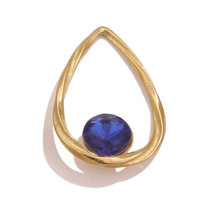 Stainless Steel Frame Crystal Pendant Titanium Steel Earring Pendant Hollow Frame DIY Necklace Pendant Accessories