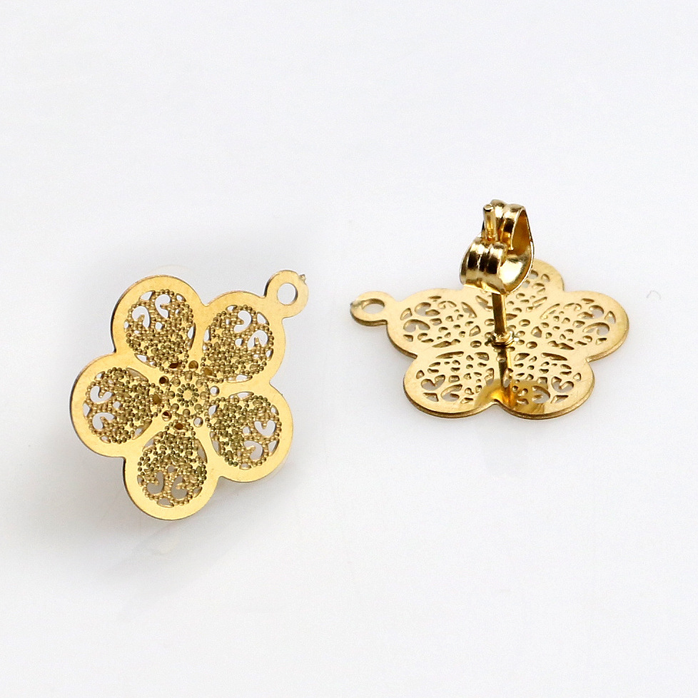 Stainless Steel Flower Earrings Accessories Diy Handmade Vintage Earrings Accessories Wholesale 216045177042