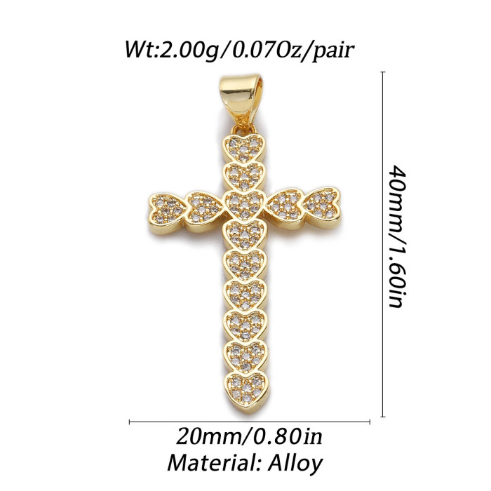 Stylish Chic Dainty Elegant 18K Gold Plated Pendant Zircon Cross Pendant Trendy Party Festival Casual Jewelry Gift, N...
