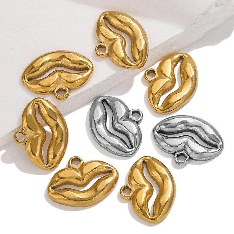 DIY Punk Style Necklace Accessories Personality Lip Hollow Pendant Stainless Steel Jewelry
