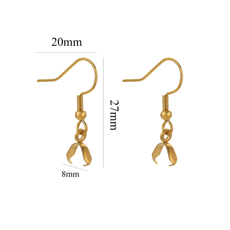 Titanium Steel Pendant Earrings Lug Clamp DIY Jewelry Handmade Accessories Wholesale