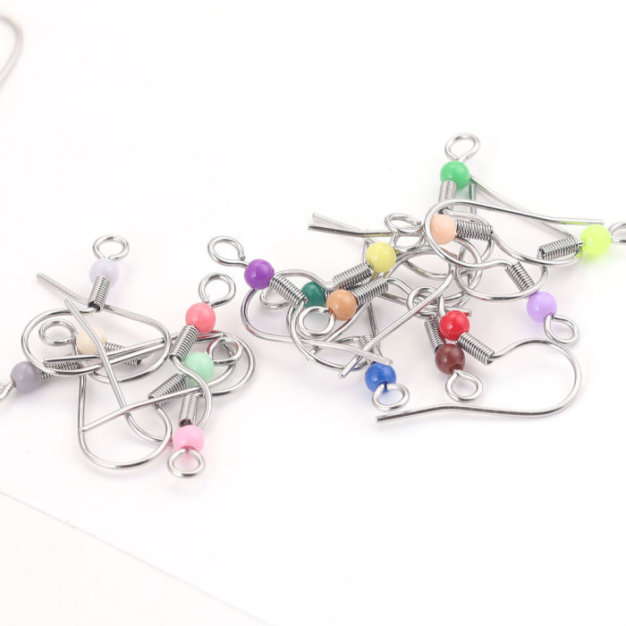 DIY Accessories Stainless Steel with Bead Ear Hook Earring Accessories Wholesale