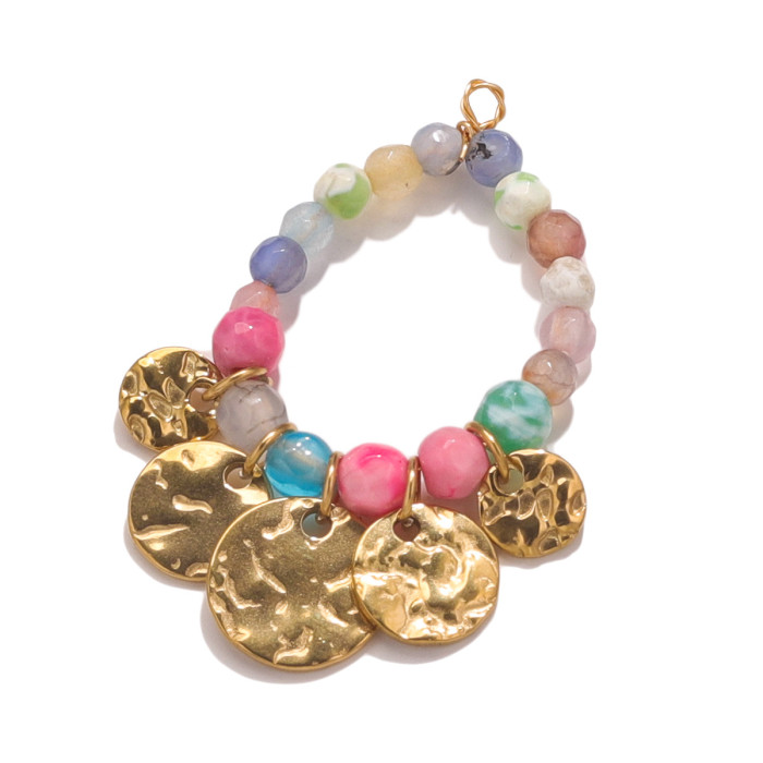 Hot Sale Stainless Steel Bohemian Hand-woven Drop Pendant DIY Earrings Jewelry