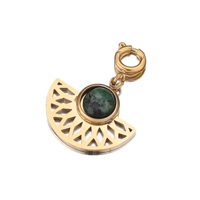 Stainless Steel Natural Stone Charm Pendant Accessories DIY Jewelry Women's Necklaces Supplies