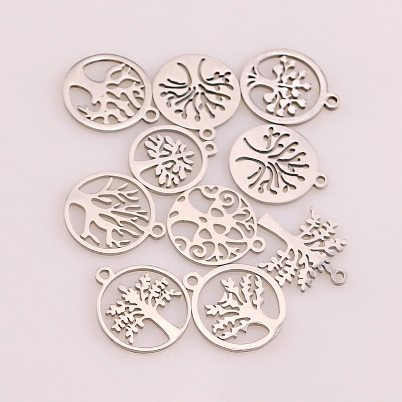 316 Stainless Steel Gold Plated Tree Small Charms Pendant For Necklace Diy Jewelry Making 216045180609