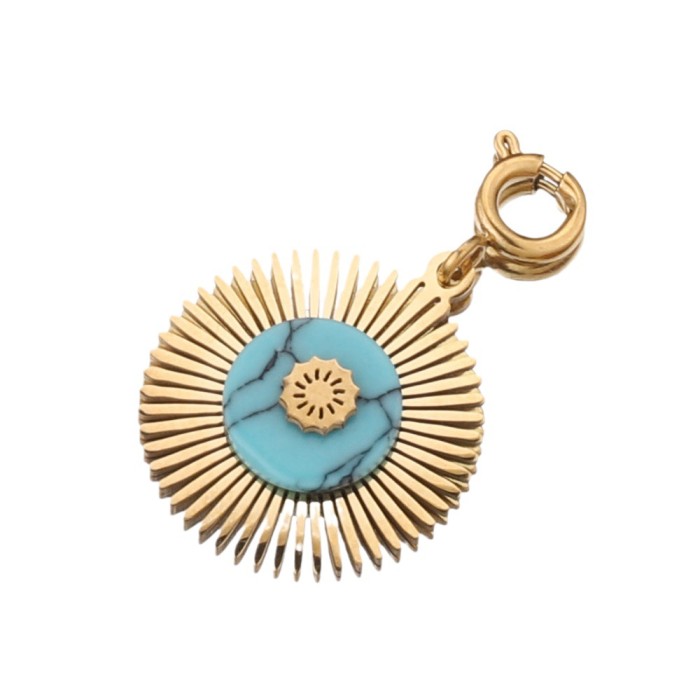 Stainless Steel Natural Stone Charm Pendant Accessories DIY Jewelry Women's Necklaces Supplies