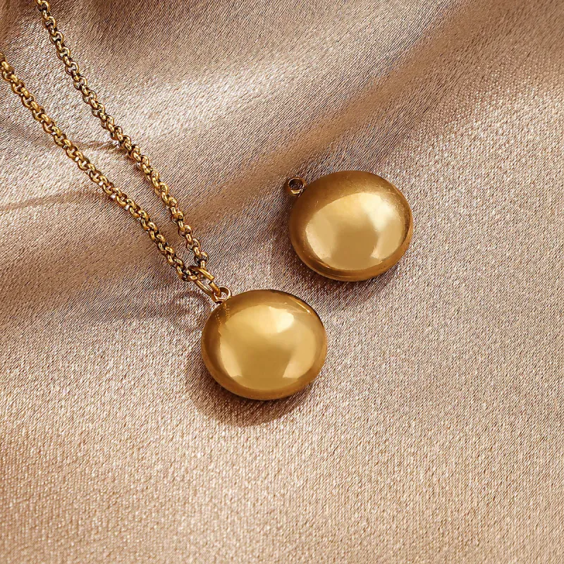 Stainless Steel Hollow 17mm Round Pendant Bracelet Diy Small Pendant Simple Accessories Wholesale