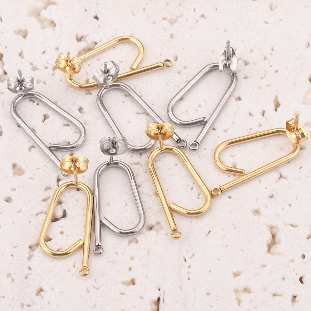 U Shaped Earrings Stainless Steel Diy Handmade Stud Earring Accessory 216045174828