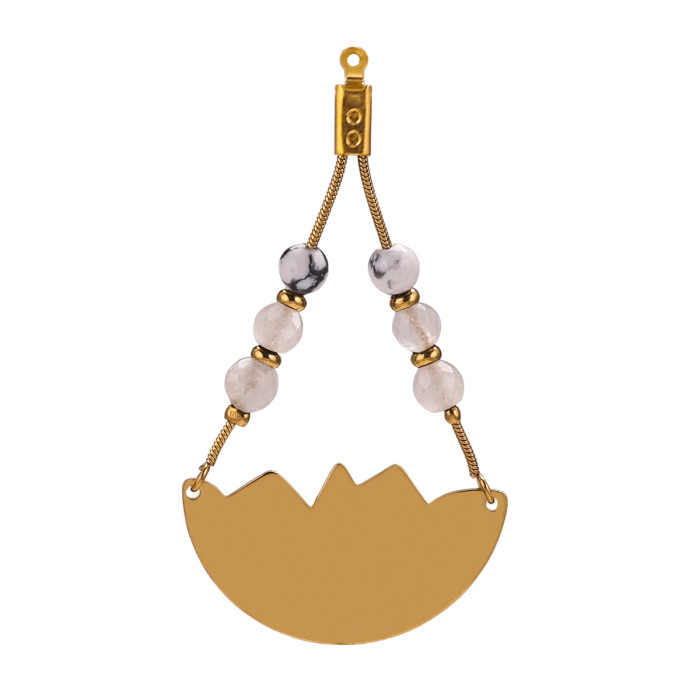 Stainless Steel Bohemian Triangle Lotus Earrings Pendant Accessories DIY Earrings Jewelry