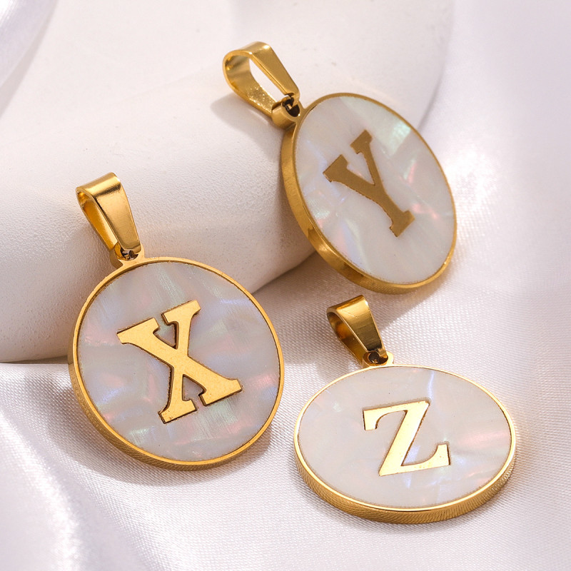 Stainless Steel Shell Material Oval Letters Charms for DIY Jewelry Making Necklace Pendants Accessories Earrings Findings