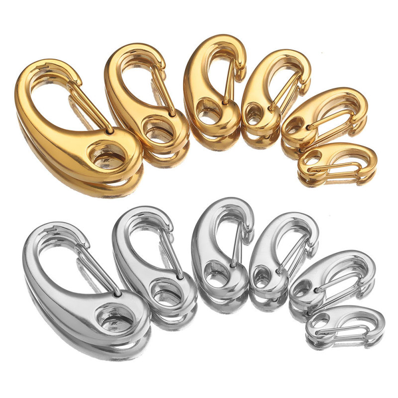 Stainless Steel 316L Shrimp Buckle DIY Jewelry Leather Rope Necklace Lobster Buckle on Bracelet