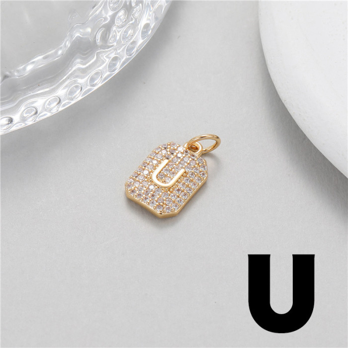 Stylish Chic Customizable Micro-inset Zircon English Letters Pendant Accessories DIY Jewelry, Necklaces
