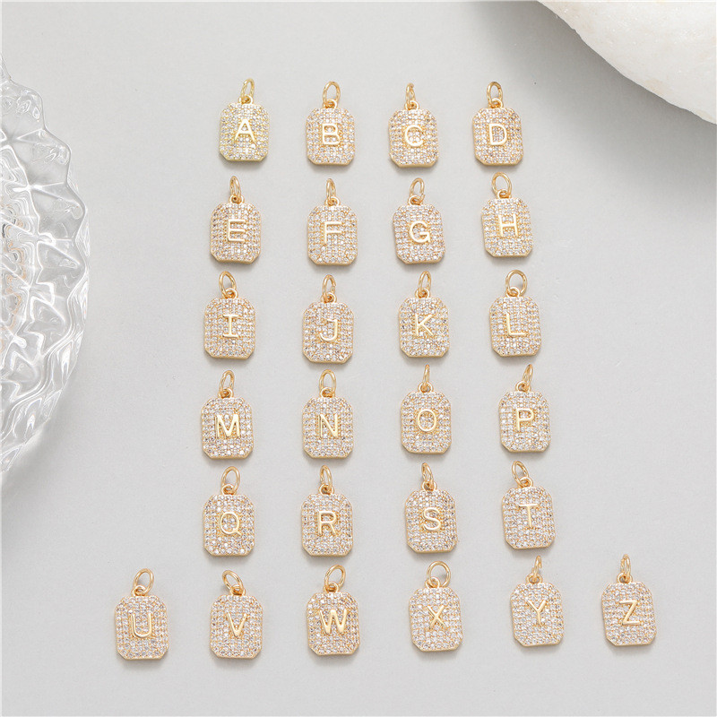 Stylish Chic Customizable Micro-inset Zircon English Letters Pendant Accessories DIY Jewelry