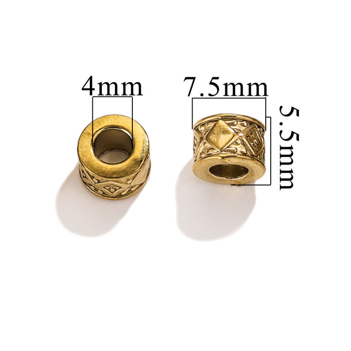 Stainless Steel Cylinder Spacer Loose Bead Necklace Findings Beads for DIY Necklace Charms Jewelry Making Accessories