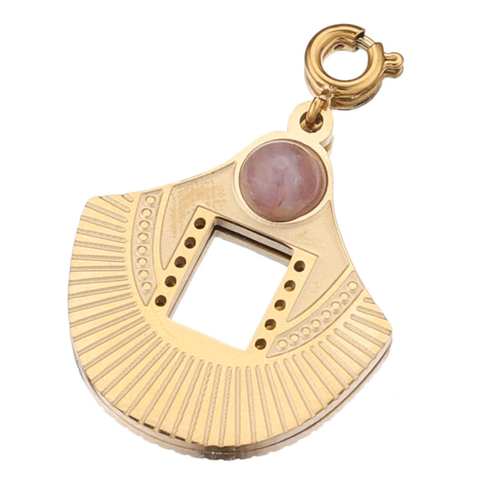 Stainless Steel Natural Stone Charm Pendant Accessories DIY Jewelry Women's Necklaces Supplies