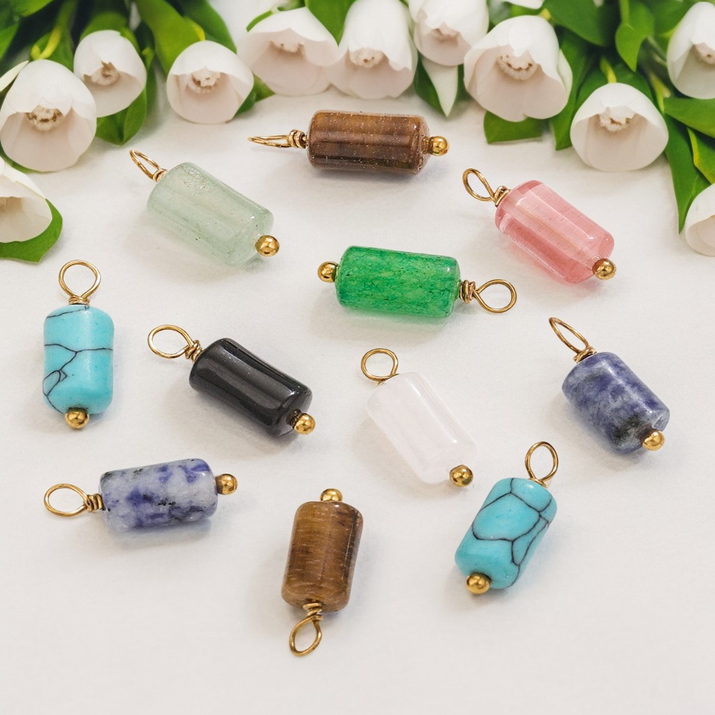 Natural Stone Pendants Gold Plated Crystal For Trendy Jewelry Making Diy Women Necklaces Earring Gifts 216045173475