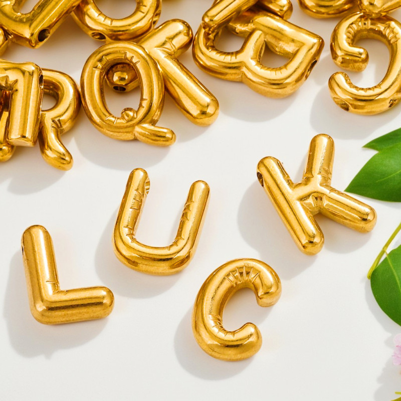 New Glossy Bubble Letter Necklace Female Instagram Niche All Mini 26 Letter Pendant Jewelry Wholesale