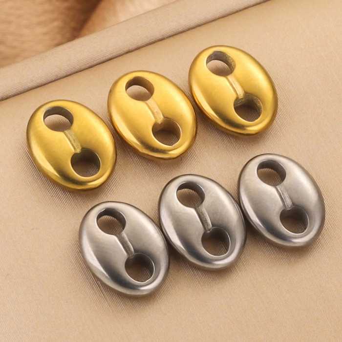 Stainless Steel Cute Pig Snout Charms for DIY Jewelry Making Earrings Connectors Findings Bracelets
