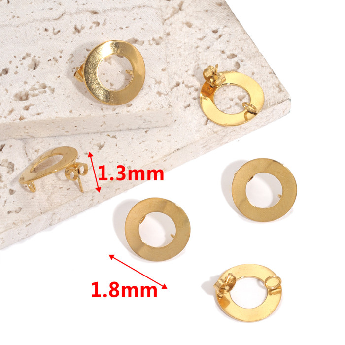 Stainless Steel 18mm Round Stud Earrings with Hanging DIY Earring Accessory
