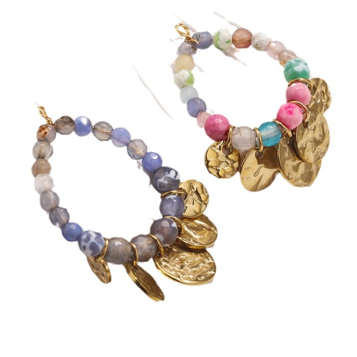 Hot Sale Stainless Steel Bohemian Hand-woven Drop Pendant DIY Earrings Jewelry